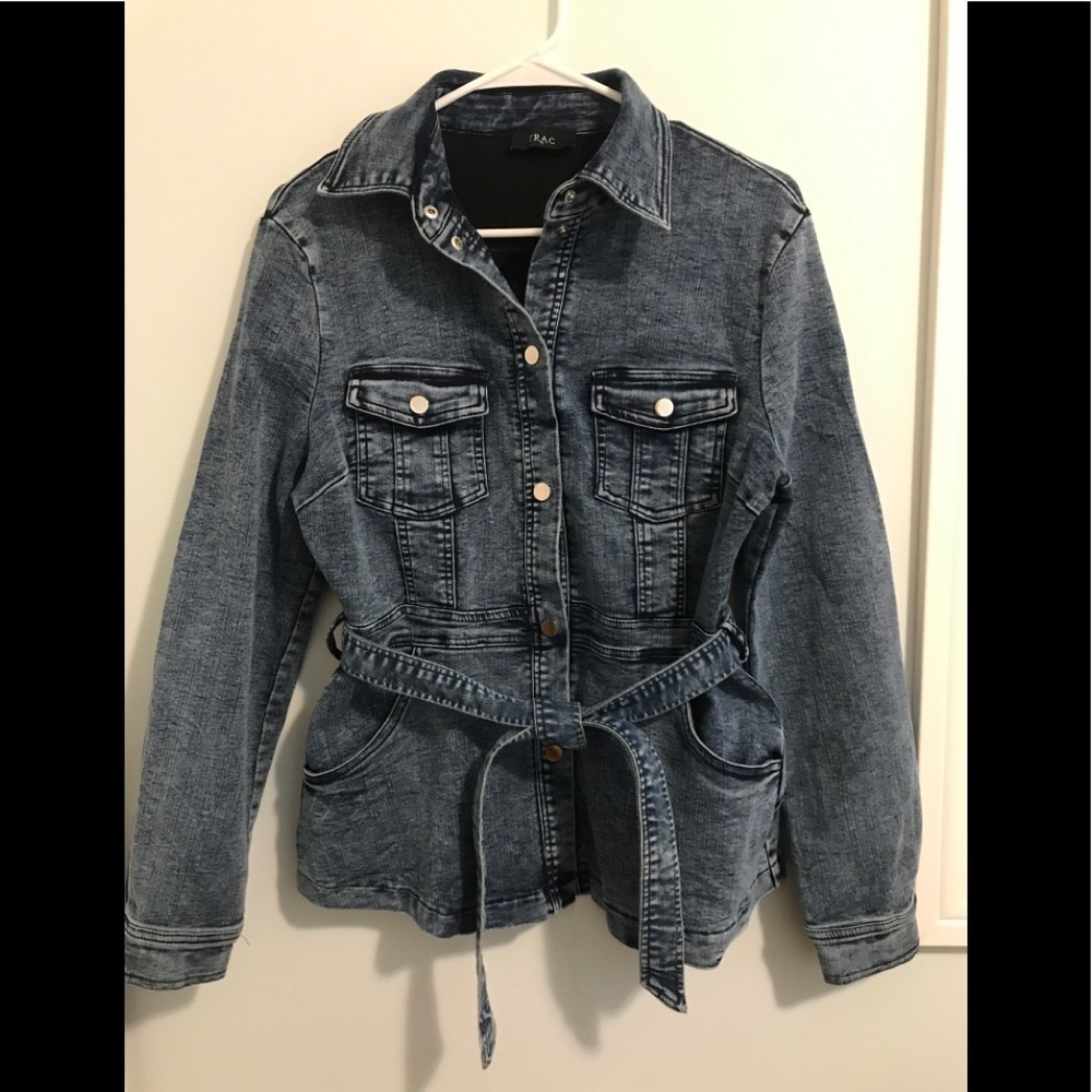 Trac denim belted jacket L